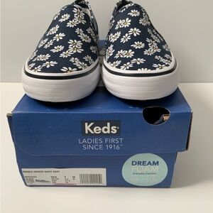 Keds Navy Floral Slip-On Sneakers